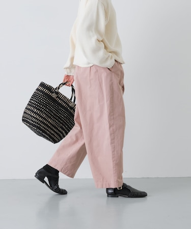 コットンテーパードイージーパンツ