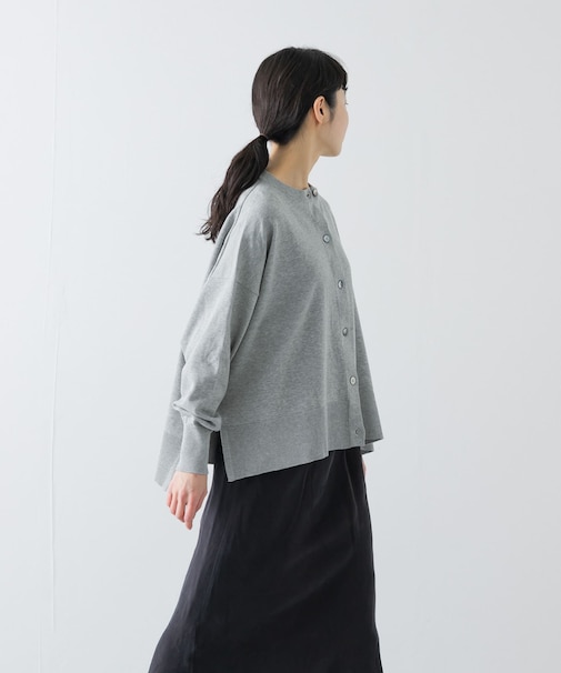 ハイツイストコットンワイドカーディガン