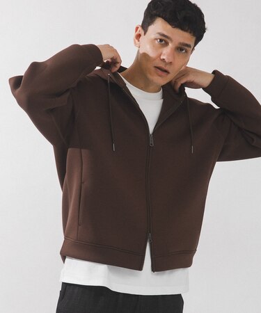 ダンボールニットジップアップフーディー