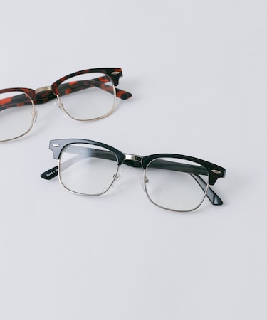 ハーフリムスクエアダテメガネ