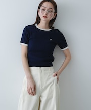 『洗濯可』バイカラーケーブルセーター