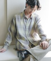 オンブレーチェックレギュラーカラーシャツ