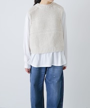 2WAY綿麻ニットベスト