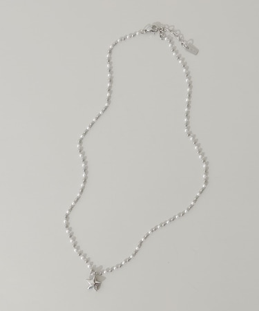 ステンレススタートップビーズネックレス