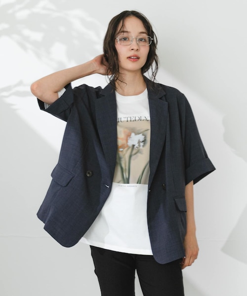 【新品 未使用】UR TECH DRYLUXE リネンライクジャケット　ネイビー 一部WEB限定カラー』『UR TECH DRYLUXE』リネンライクジャケット
