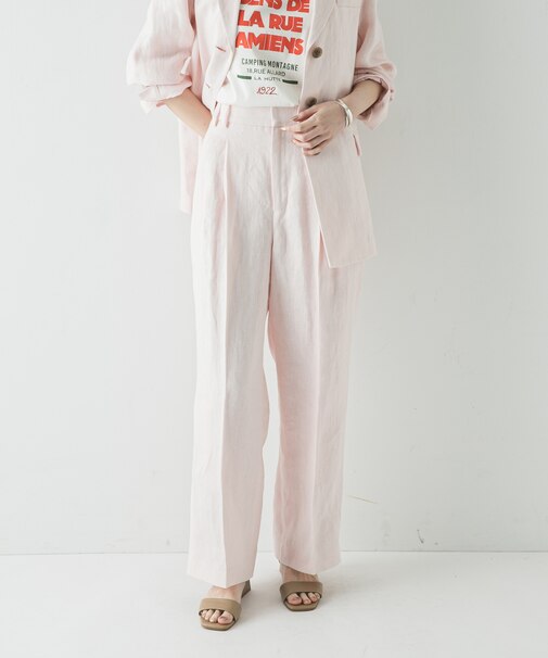 オックスリネンストレートパンツ