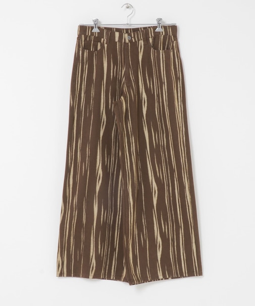 マーブルプリントワイドデニム