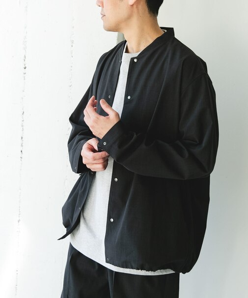 『イージーケア／速乾／UVカット』クイックドライ ノーカラーライトブルゾン