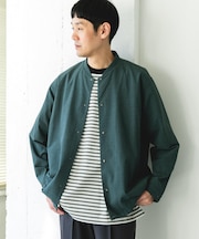 『イージーケア／速乾／UVカット』クイックドライ ノーカラーライトブルゾン