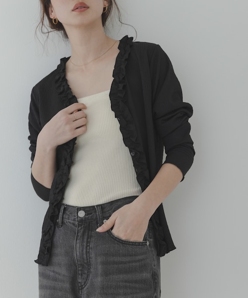 WEB限定』ワッフルフリルVネックカーディガン｜アーバンリサーチの通販