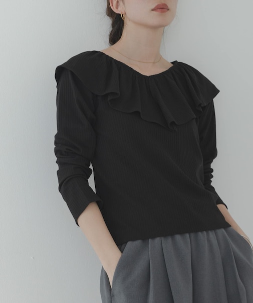 『WEB限定』フリルカラーテレコプルオーバー