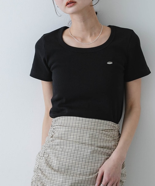 ラウンドネックリブTシャツ(半袖)