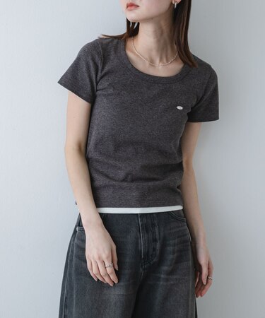ラウンドネックリブTシャツ(半袖)