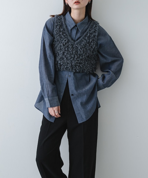 ポケットツキシアーデニムシャツ