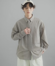 レギュラーカラーネクタイシャツ