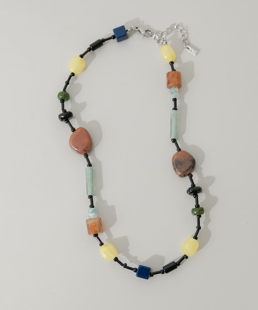 ステンレスマルチビーズネックレス