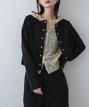 『洗濯可』コンパクトニットボタンカーディガン