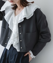 『洗濯可』コンパクトニットボタンカーディガン