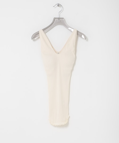 HAKUJI　TWIST COTTON V-NECK TANK