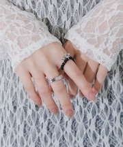 ビーズチャーム2セットリング