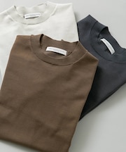 LIFE STYLE TAILOR ハイゲージクルーネック長袖ニット