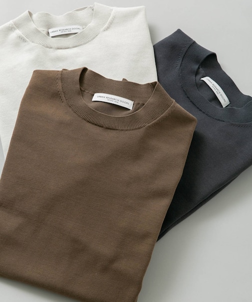 LIFE STYLE TAILOR ハイゲージクルーネック長袖ニット