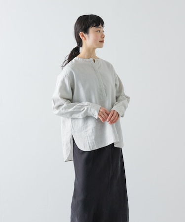 リネンヘンリーワイドシャツ