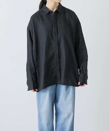 リネンレギュラーボックスシャツ
