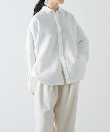 リネンレギュラーボックスシャツ