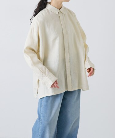 リネンレギュラーボックスシャツ
