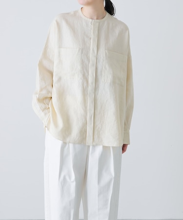 リネンダブルポケットワイドシャツ