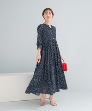 『WEB限定』ランダムドットボリュームワンピース