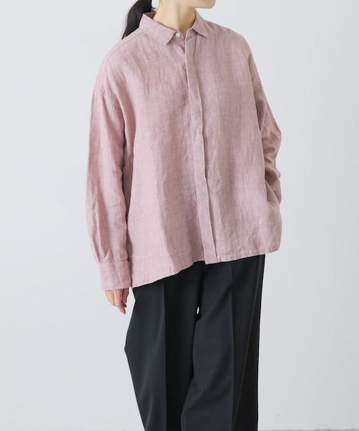 『ユニセックス』ドライリネンボックスシャツ