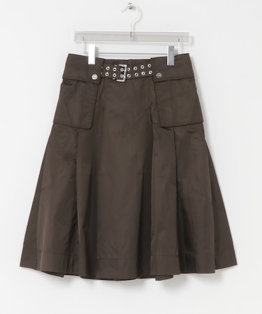 GANNI DUCHESSE NYLON POCKET SKIRT