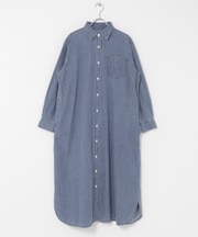 ライトコットンデニムシャツワンピース