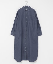 ライトコットンデニムシャツワンピース
