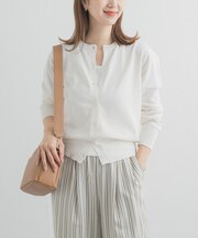 オーガニックコットンクルーネックカーディガン