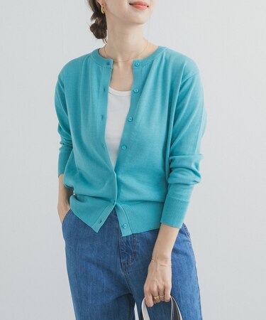 オーガニックコットンクルーネックカーディガン
