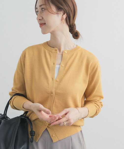 オーガニックコットンクルーネックカーディガン