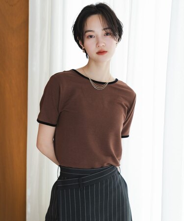 バックオープンリンガーTシャツ(半袖)