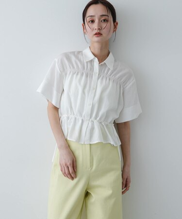 クロップドペプラムシャーリングシャツ