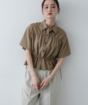 クロップドペプラムシャーリングシャツ