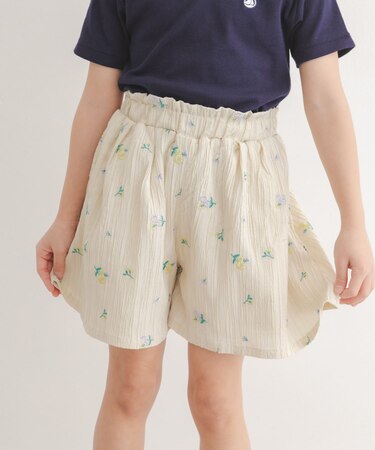 『150サイズあり』フラワー刺繍ショートパンツ(KIDS)