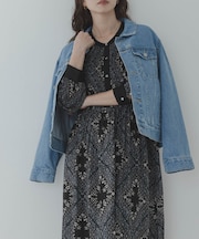 パネル柄プリントワンピース