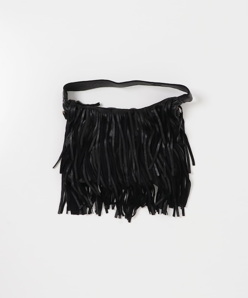 レザーフリンジハンドバッグ