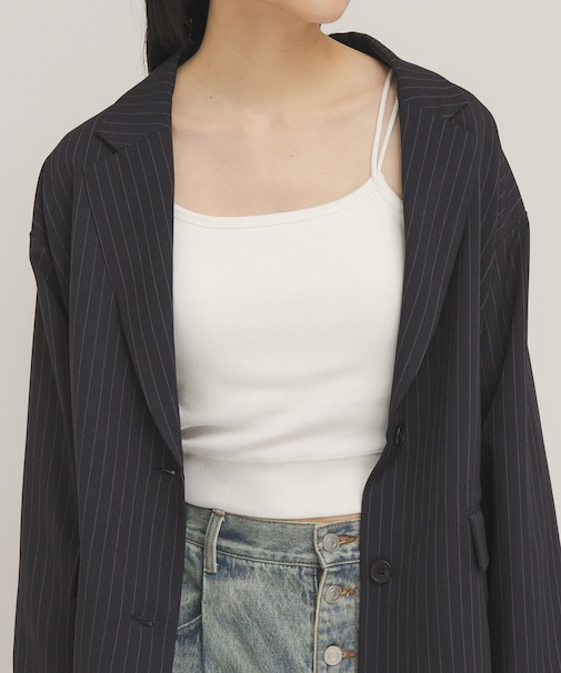 ダブルストラップクロップドキャミソール