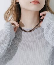 ステンレスカラーボールビーズネックレス