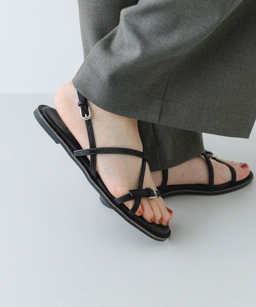 ラインストーンストラップサンダル