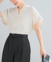 『セットアップ対応』 UVカット／接触冷感 バンドカラー プルオーバー