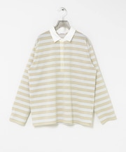 シャツカラーマルチボーダーカットソー